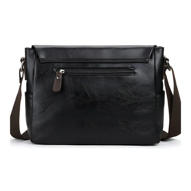 GEERDUN PU Shoulder Bag Unisex Black-3