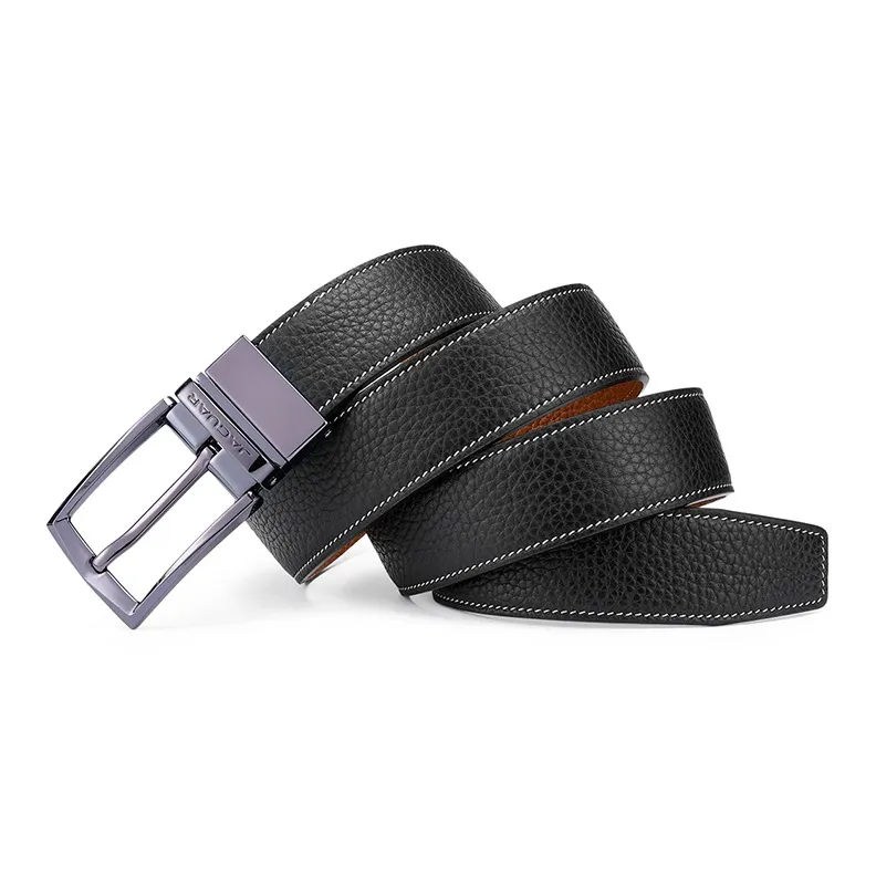 JAGUAR Cow Leather Belts Men's Gunmetal 3.4cm-1