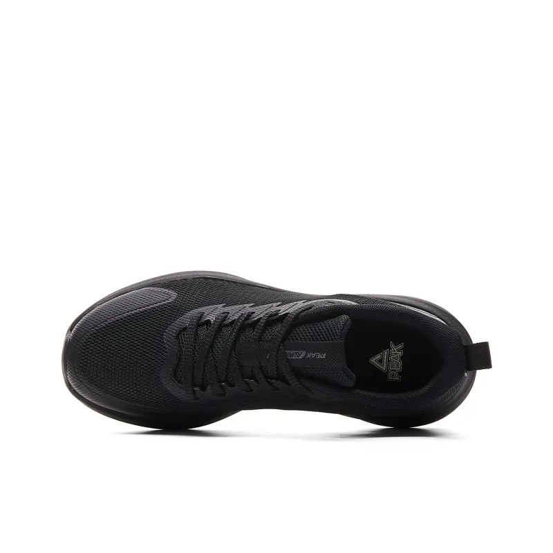 PEAK Abrasion Resistant Rebound Support Low Top Running Shoes Women's Black Magnet Gray-3