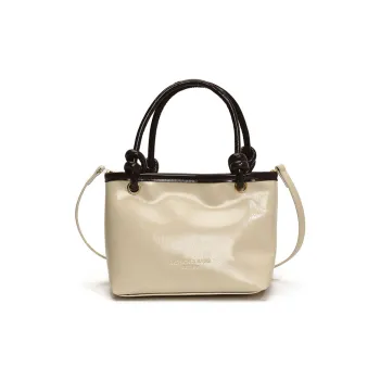 Yalu PU One Shoulder Handbag Unisex White & Coffee/Black/Pink/Coffee/Blue/White