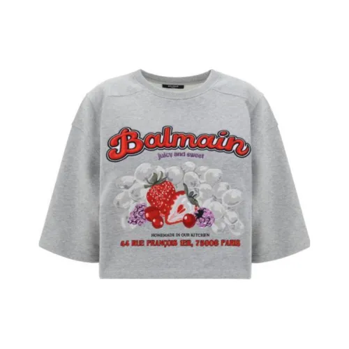 BALMAIN Fruit Fleece Crop T Shirt