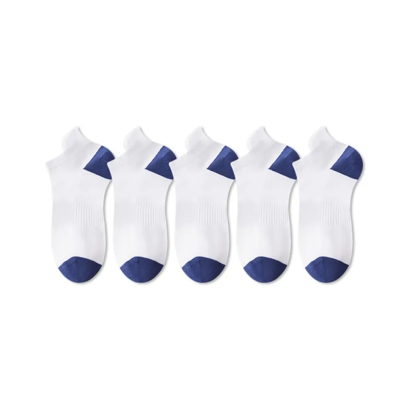 Mulong Family No Show Socks Men's 5 Pack Mixed Color-5