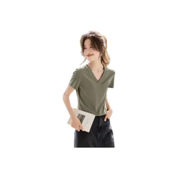 Mo Han Yi Mei T Shirt Women's Khaki Green