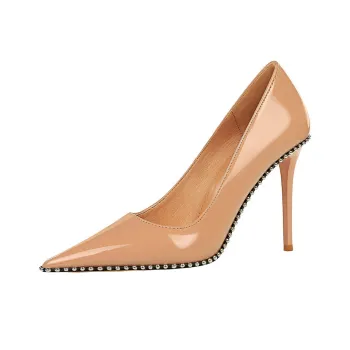 GOSO Slim Heel High Heels Women's Nude
