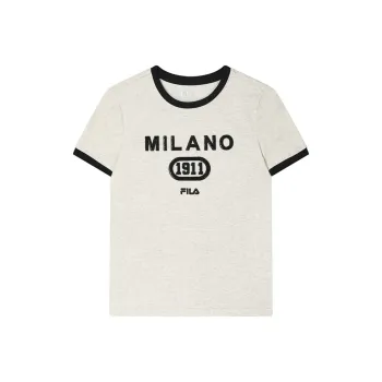 FILA MILANO Italian Luxury Sports Collection T Shirt Women's Light Khaki Heather Gray