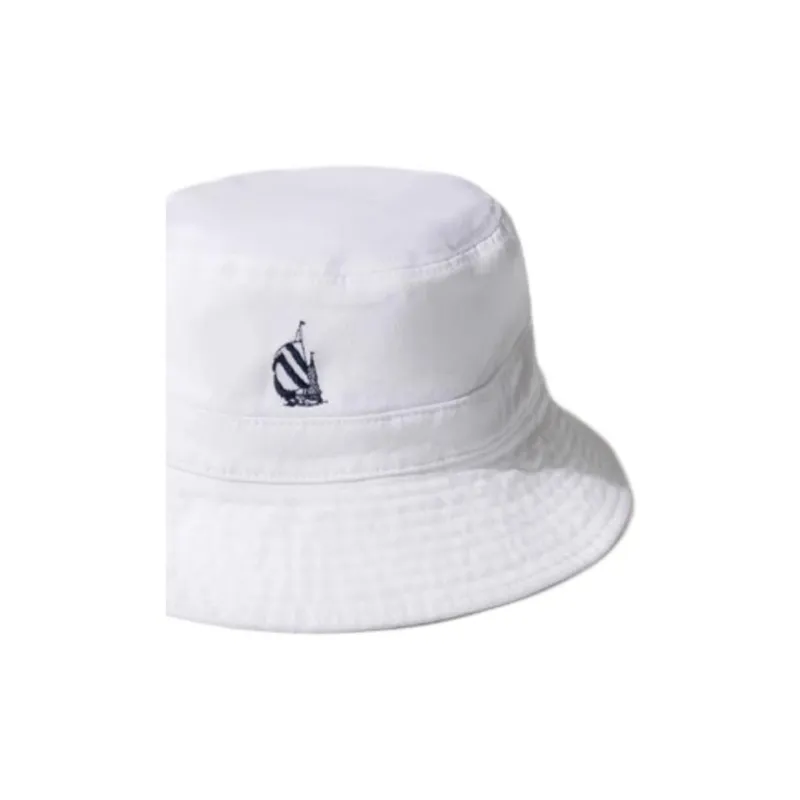 Nautica White Sail Cotton Bucket Hats Unisex White-1