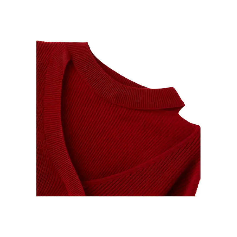 SNOWFORTE Cashmere Sweater Women's Vintage Red-3