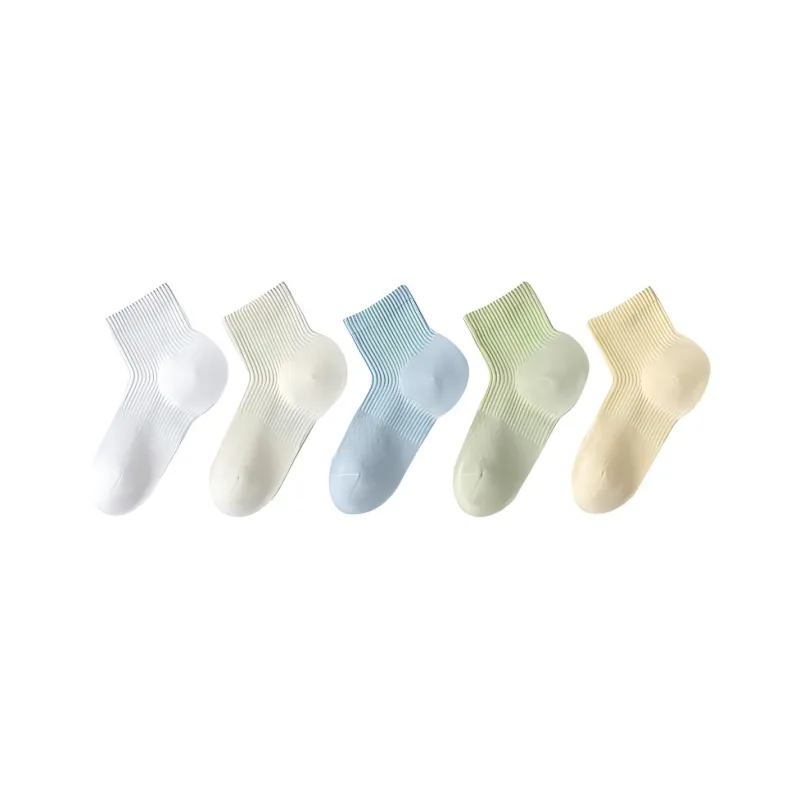 H YXIANG Mid Calf Socks Women's 5 Pack-27