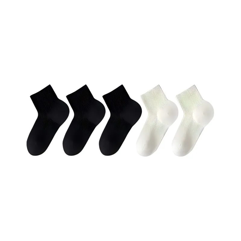 H YXIANG Mid Calf Socks Women's 5 Pack-9