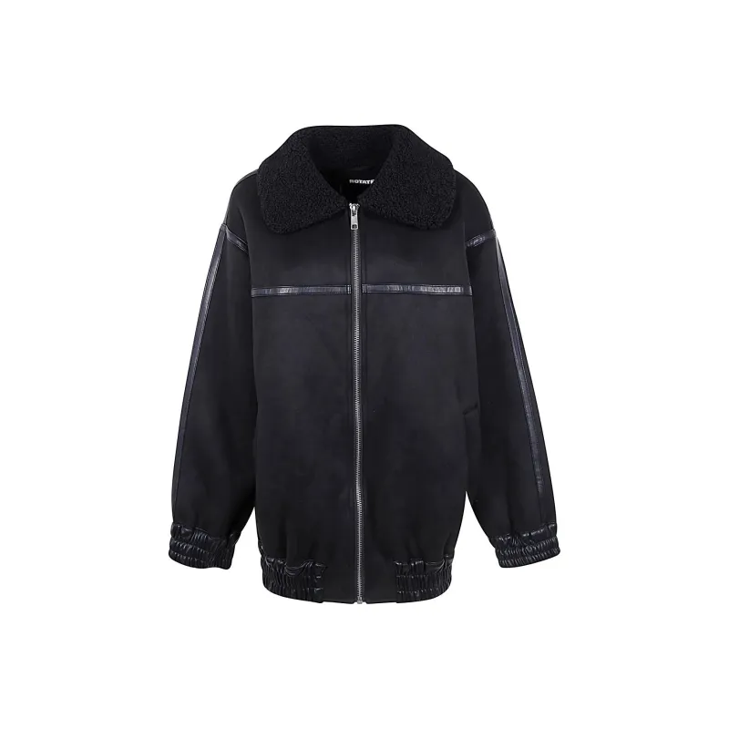 Rotate Faux leather Bomber Jacket-0