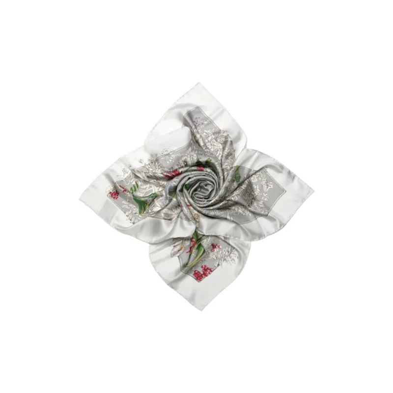 GUCCI Silk Scarves Women's Gray-0