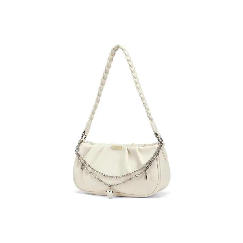 CORALDAISY Synthetic Leather Crossbody Bag, Shoulder Bag Regular Women's Crescent White-0