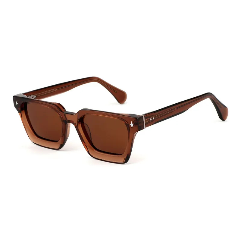 ROLLOTD Plate Frame Square Sunglasses Unisex-4