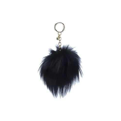 MICHAEL KORS Metal Fur Key Ring Charm Bag Merchandise Large Size Women's Black
