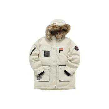 FILA FUSION BASEBALL Series Down Jacket Women's Stone Milk Color