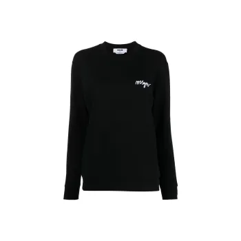 MSGM Logo Embroidered Crewneck Sweatshirt