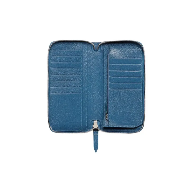 GUCCI Genuine Leather Internal Trim Wallet Men's Beige & Blue-3