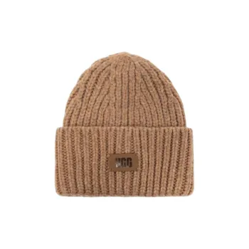 UGG Logo Patch Chunky Rib Knit Beanie