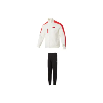 PUMA Casual Sportswear Men Set White Jacket+Black Pants