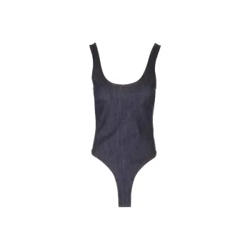Alaia Sleeveless Denim Bodysuit