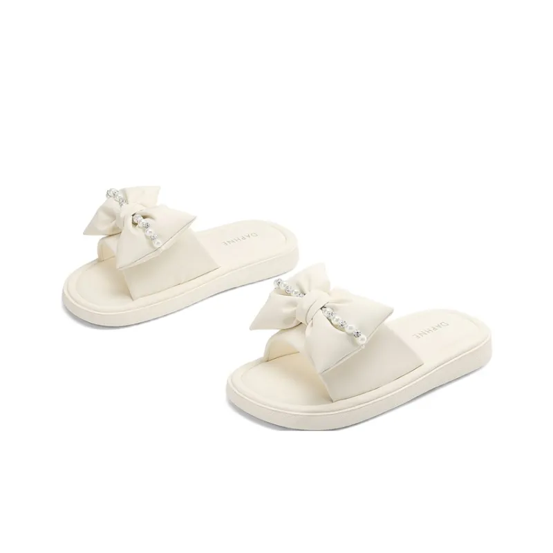 DAPHNE Leather Patchwork Quiet Slide Slippers Women's-2