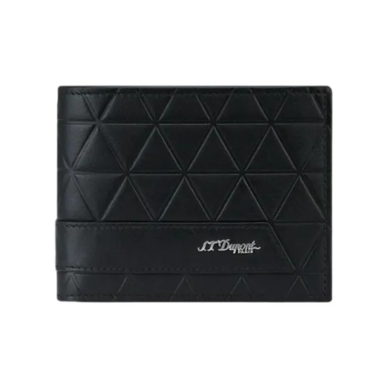 S. T.DUPONT Grain Calfskin Wallet Women's Black-2