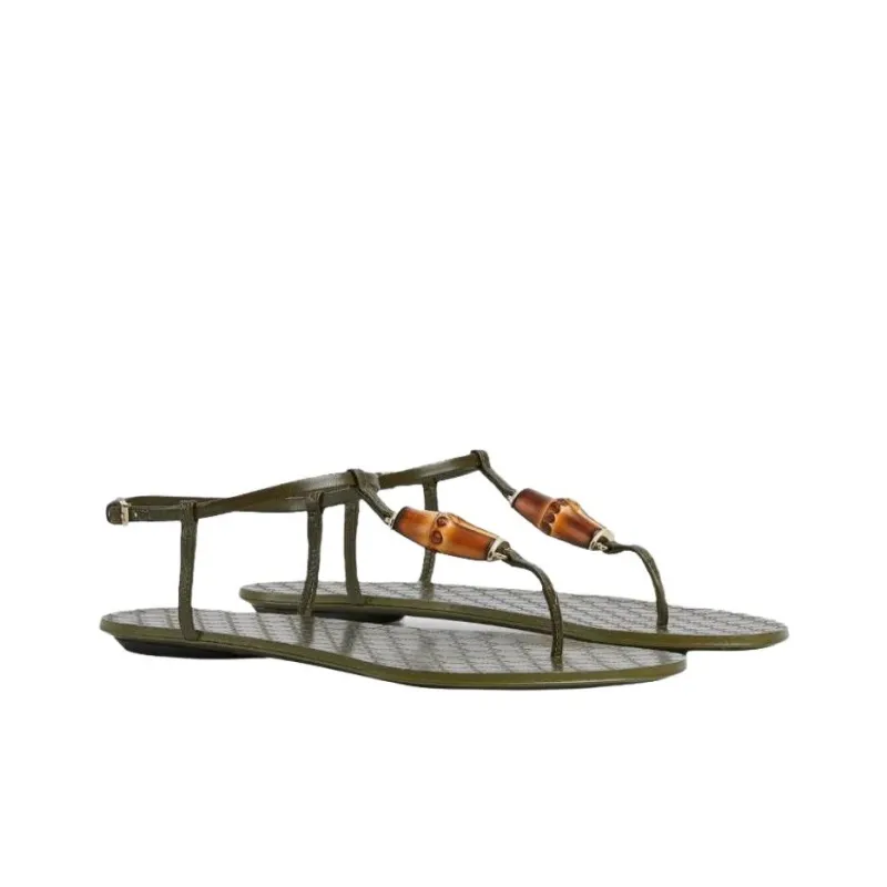GUCCI One Strap Sandals Women's Dark Green-2