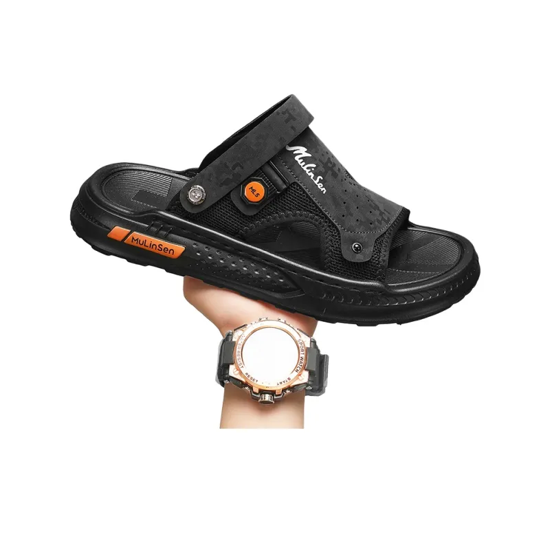 Mulinsen Slip Resistant Platform Height Increasing Lightweight, Slip on, Art Design Premium Beach Sandal Men's-5