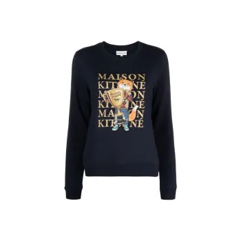 Maison Kitsune Fox Champion Printed Crewneck Sweatshirt