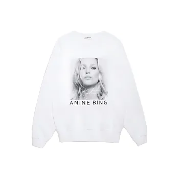 Anine Bing Ramona Printed Fleece Sweatshirt