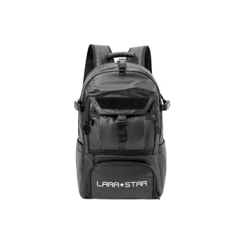 LARA STAR PVC Polyvinyl Chloride Membrana Dermalis Backpack Regular Men's Black