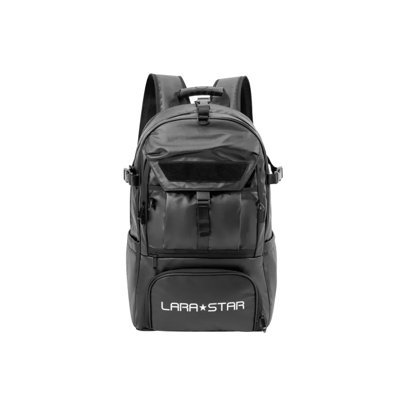 LARA STAR PVC Polyvinyl Chloride Membrana Dermalis Backpack Regular Men's Black-0
