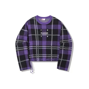LiNing x PLEASURES Knitwear Women's Black Ultraviolet Plaid Set