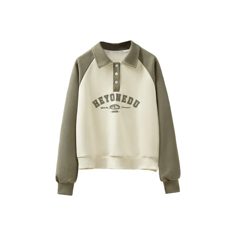 Cypress House Sweatshirt Women's Ecru & Army Green-0