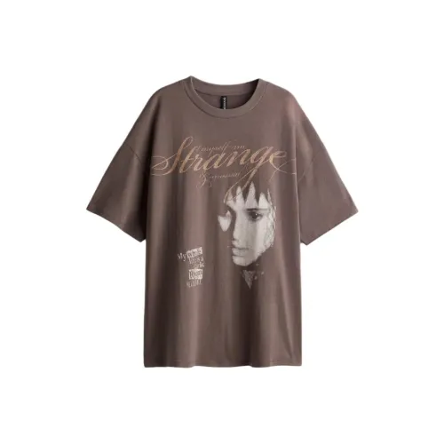 H&M T-Shirt Women's Dark Taupe/Beetle Juice
