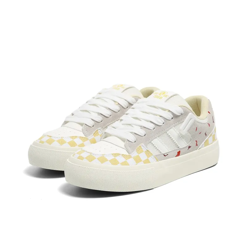 HUANQIU Slip Resistant, Abrasion Resistant, Breathable, Height Increasing Low Top Skateboard Shoes Women's Primulin-3