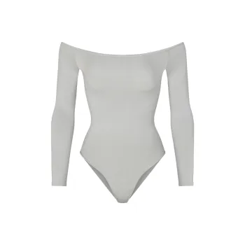 SKIMS ESSENTIAL OFF THE SHOULDER BODYSUIT Bodysuits Women's Grey/Gray