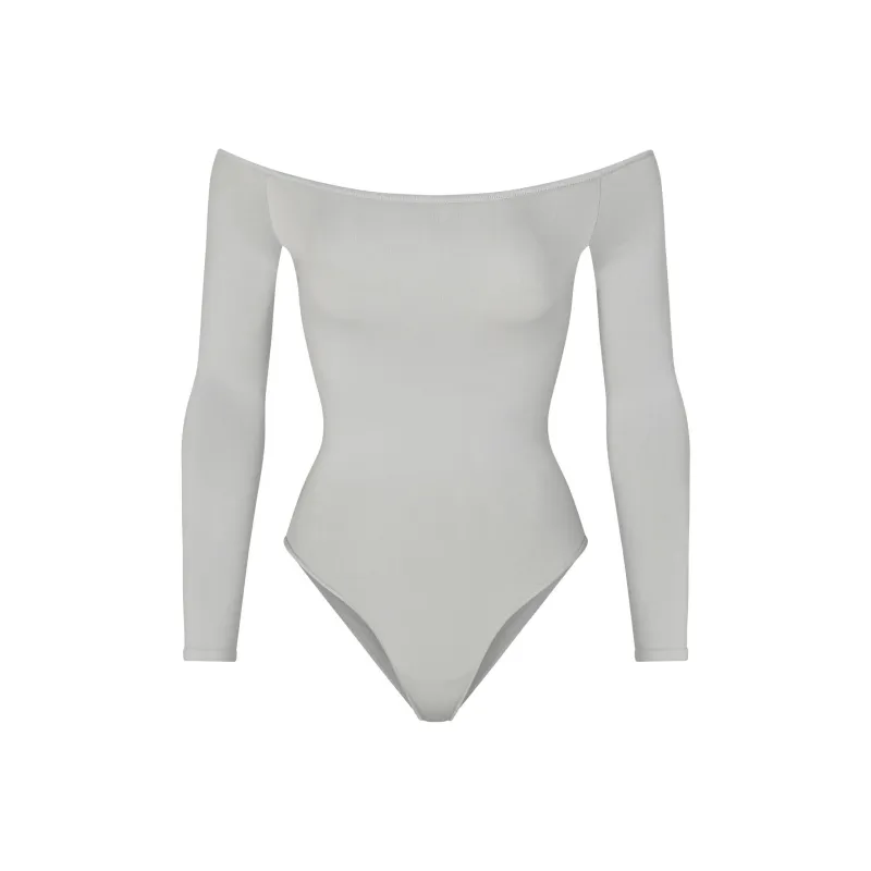 SKIMS ESSENTIAL OFF THE SHOULDER BODYSUIT Bodysuits Women's Grey/Gray-0