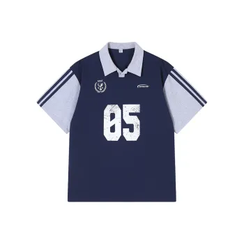 MATCHA STORY College Series Polo Shirt Unisex Navy Blue