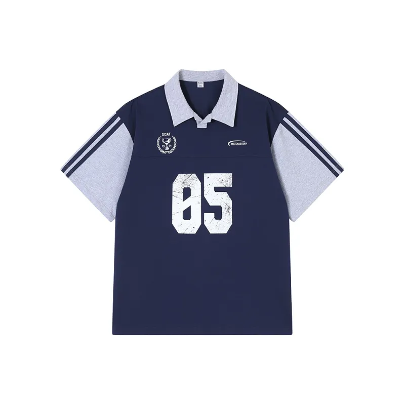 MATCHA STORY College Series Polo Shirt Unisex Navy Blue-0