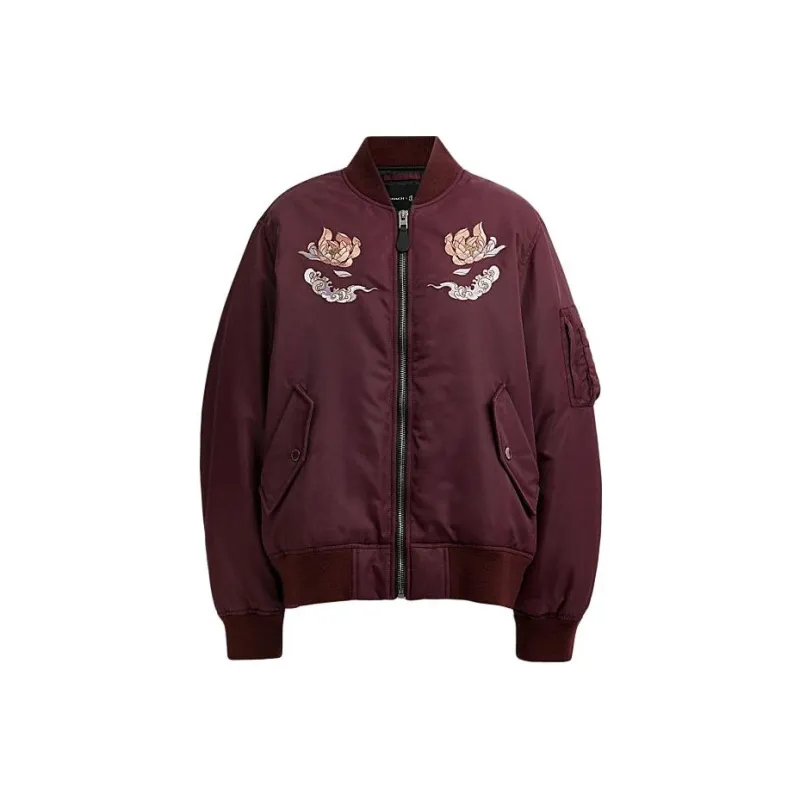 COACH SS24 Jackets Coats Women's Burgundy-0