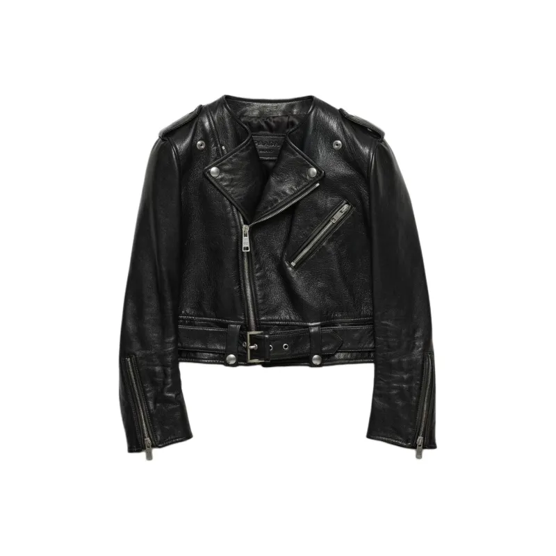 PRADA Leather Biker Jacket-0