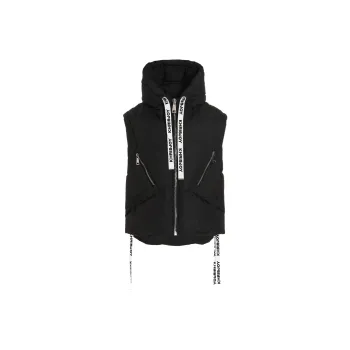 KHRISJOY Zip Up Sleeless Drawstring Gilet