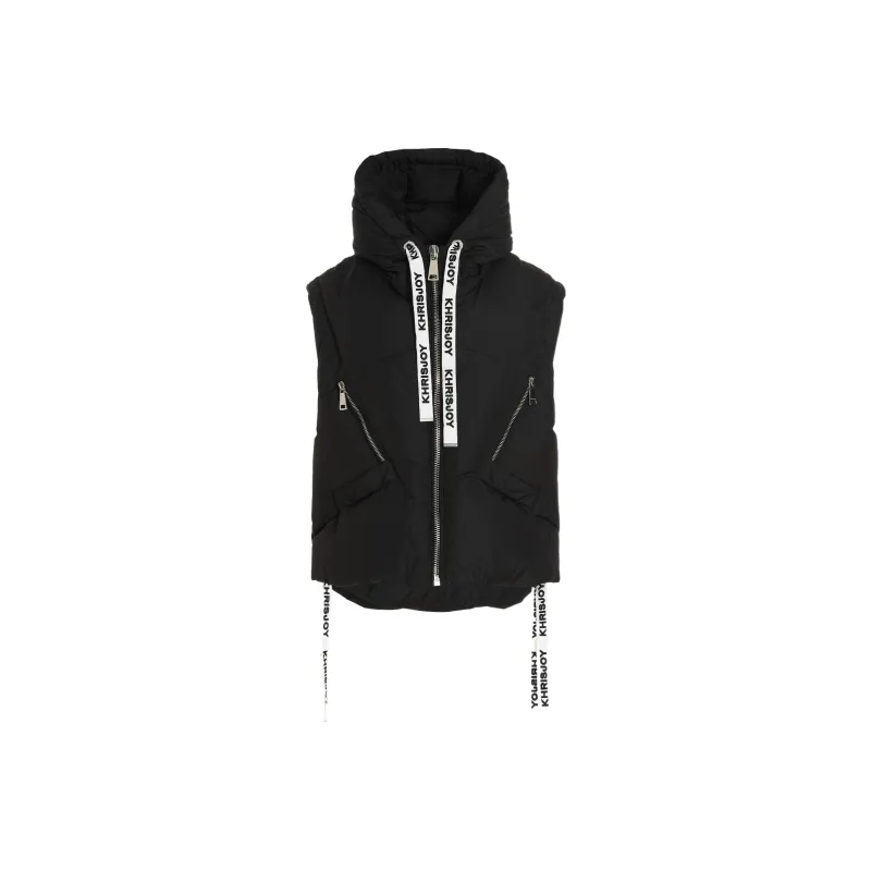 KHRISJOY Zip Up Sleeless Drawstring Gilet-0