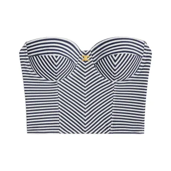 CELINE Triomphe Bustier In Striped Jersey