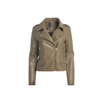 GUESS Faux-Leather Monica Jacket Jackets Coats Women's Olive Green