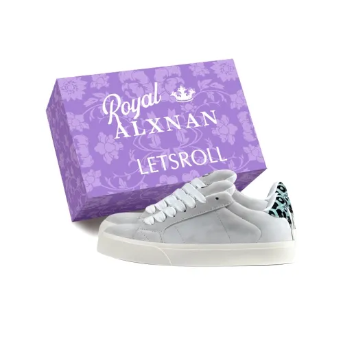 Alxnan Low Top Skateboard shoes Hicho Women's Leopard Print Gray