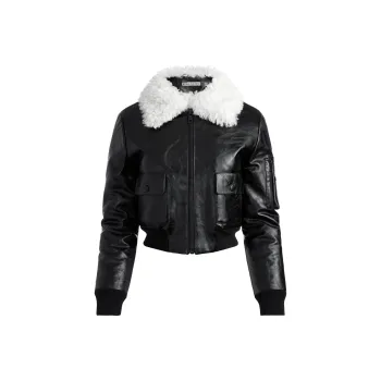 ALICE+OLIVIA Willard Faux fur Collar Jacket