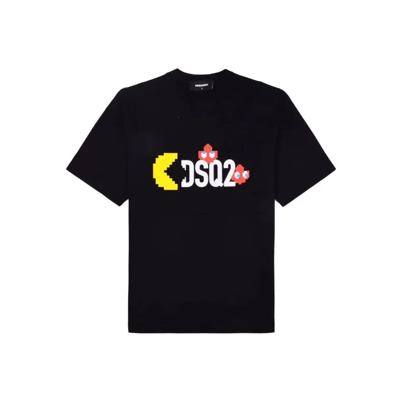 DSQUARED 2 PAC Man Logo Printed Cropped T Shirt-0
