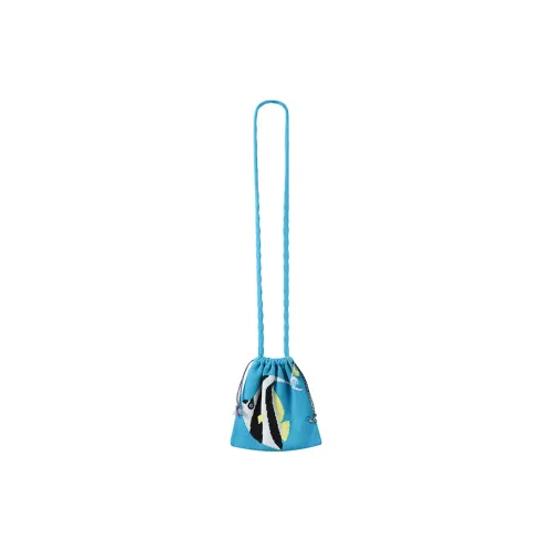 Crying Center Knitted Fabric Crossbody Bag Regular Unisex Lake Blue